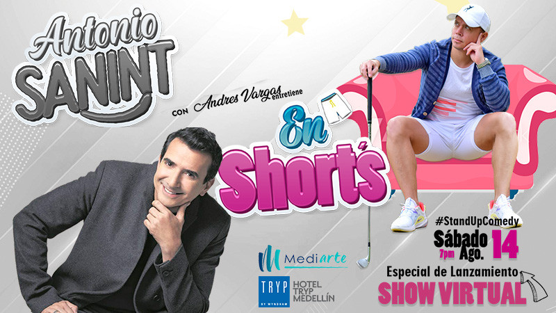 Antonio Sanint en shorts con Andres vargas entretiene